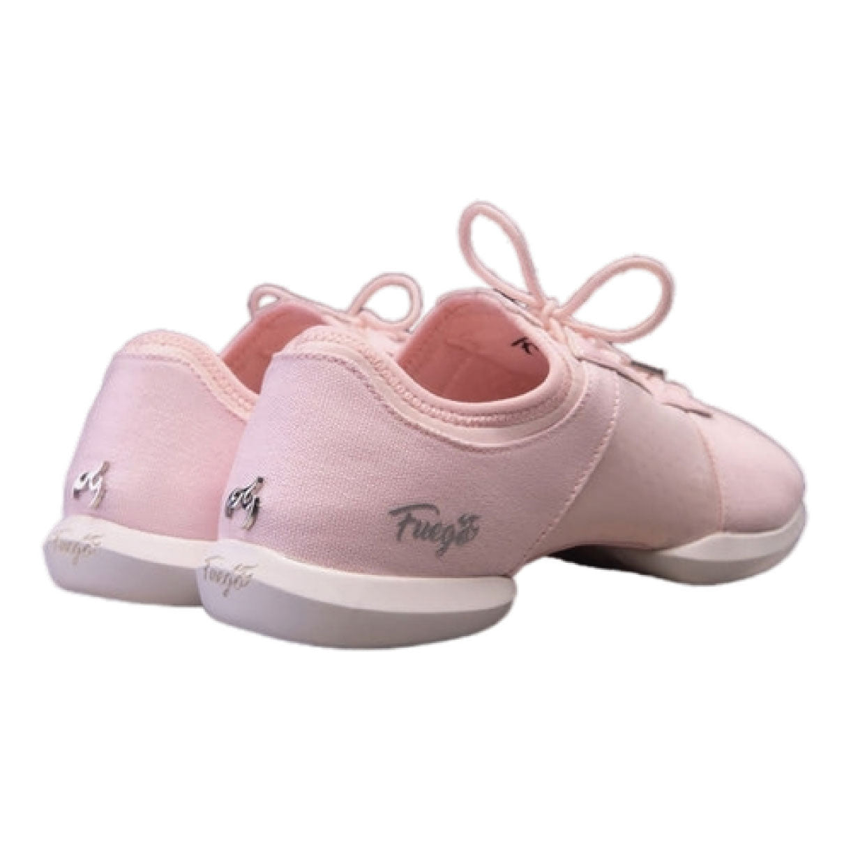 Pinke Fuego Dance Shoes Sneaker, stoßdämpfende Innensohle, Markenlogo und Schnürung.